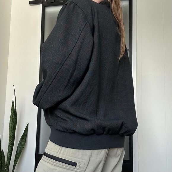 Vintage 1990s Lacoste Crocodile Wool Plaid Harrington Bomber Jacket - Picture 3 of 4